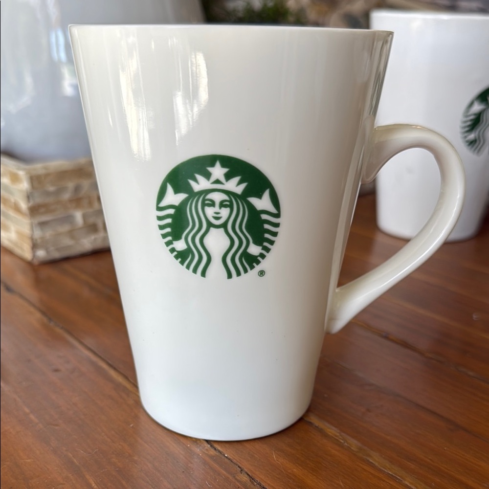 Starbucks White and Green Ceramic Mug with Iconic Logo